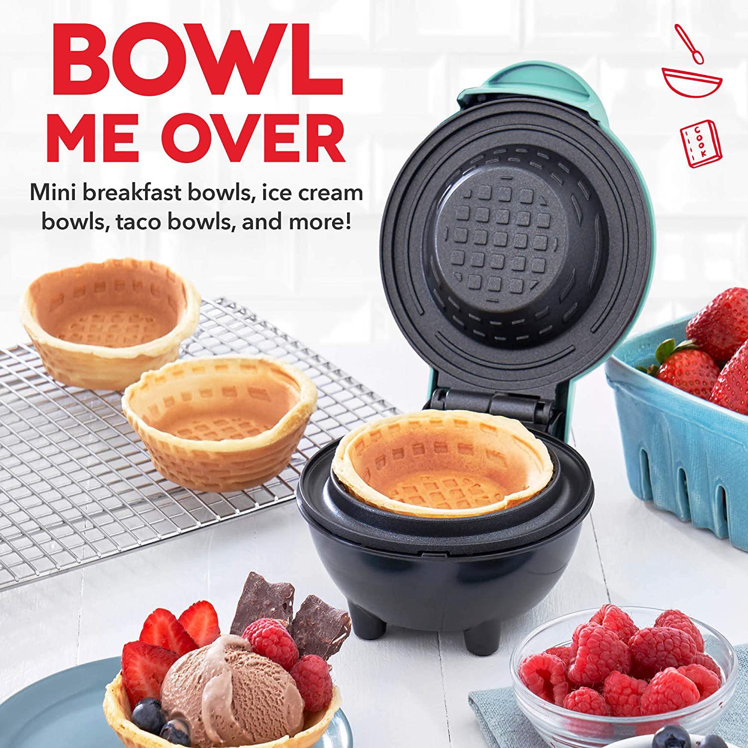 Mini Waffle Bowl Maker Electri - Mini Waffle Maker Machine review and price